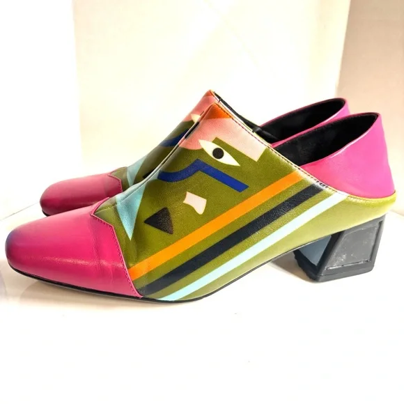 Fedoras Women Ankle High Heel Leather Shoes Size 40 - Picture 9 of 12